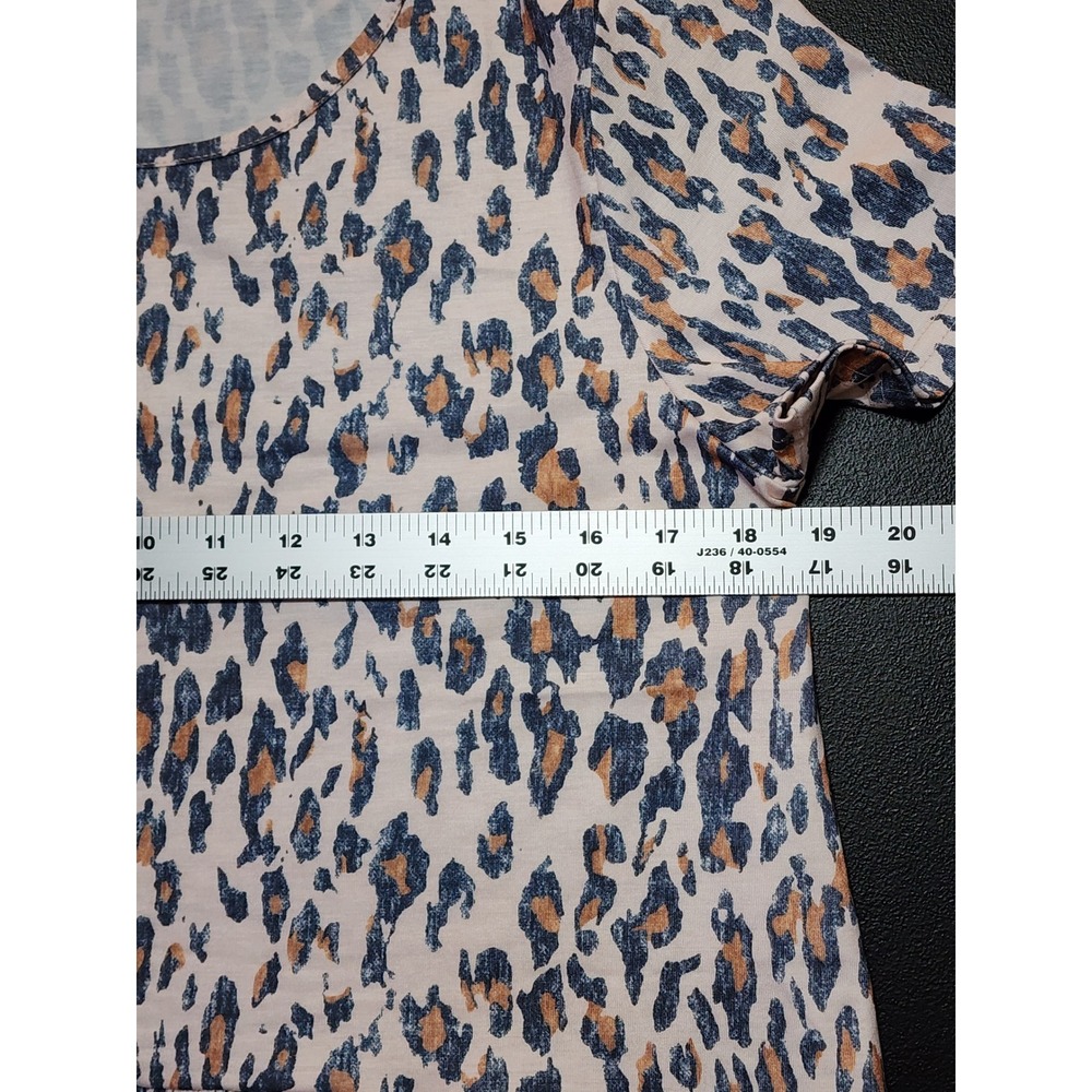 Hibluco Leopard Print Peplum Top Medium Tan Black - Picture 5 of 10